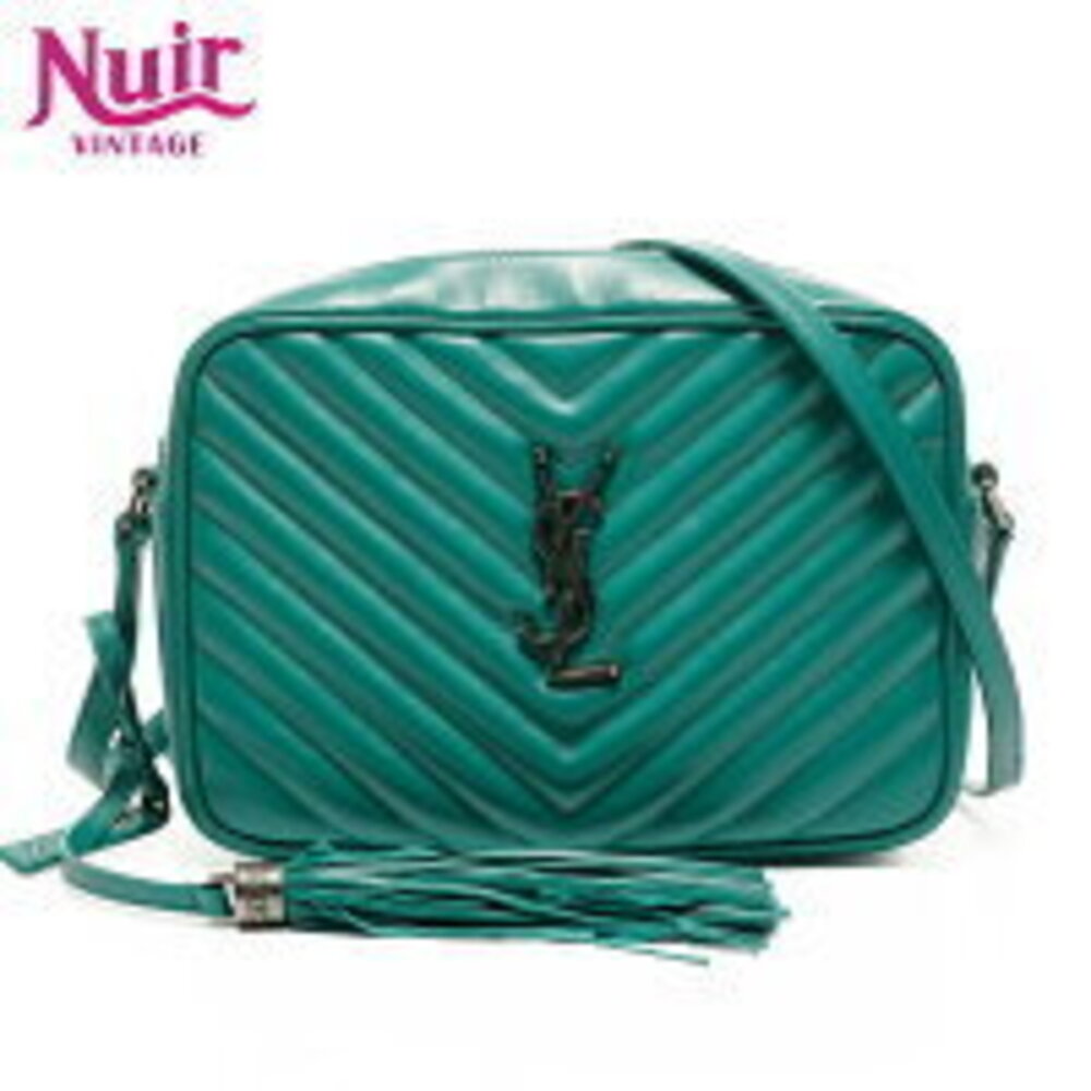 Yves Saint Laurent Leather Lou Camera Bag Shoulder Green